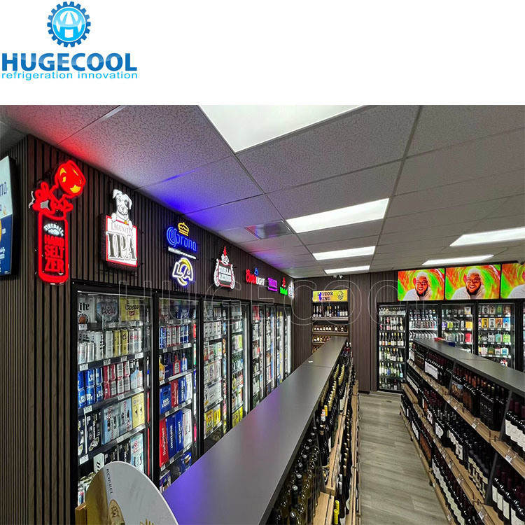 Scroll Compressor Silver Glass Door Walk In Cooler Or Freezer For Supermarket Needs